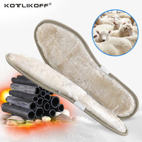 KOTLIKOFF Warm Insoles Heated Keep Warm Winter Shoes Sole Sport Shoes Women Insert Cashmere Thermal Insoles For Snow Boots ► Photo 1/6