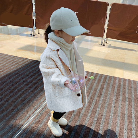 Girl Jacket Kids autumn winter Clothes Children long Jacket for Baby Girls Outerwear Coat 2022 toddlers 90~130 fashion solid ► Photo 1/6