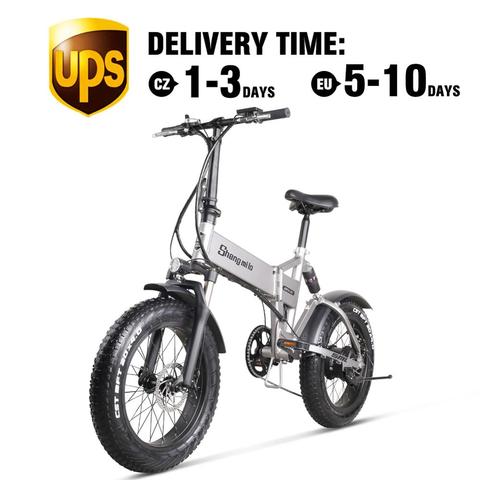 MX21 Folding  Electric Bike 500W4.0 Fat Tire Mens Women's Ebike 48v Mountain Bike Electric Bicycle  Beach Cruiser Bike ► Photo 1/6