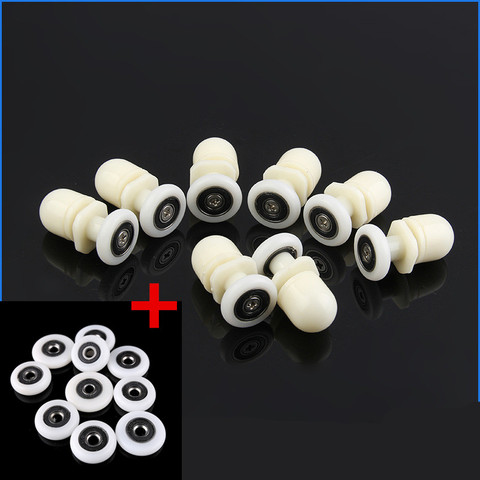 8pcs/set 19/23/25/27mm Plastic Partiality Glass Bearing Rollers For Sliding Door Pulley Wheels Runner Shower Cabin Spa Room ► Photo 1/6