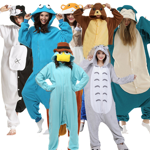 Men One-Piece Pajama, Animal Kigurumi( XXL Suit 180-200CM )Onesie For Adult Women ,Flannel Button Zipper Cartoon Cosplay Costume ► Photo 1/6