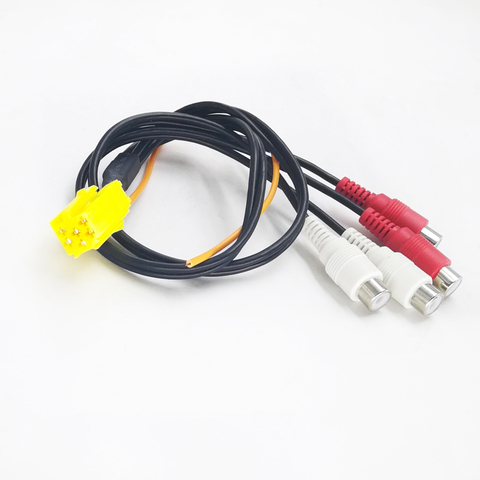 Biurlink MINI ISO 6Pin Connector Adapter Line Out 4 Chinch Kabel 4RCA Plug for VW Seat Skoda Audi Ford VDO ► Photo 1/4