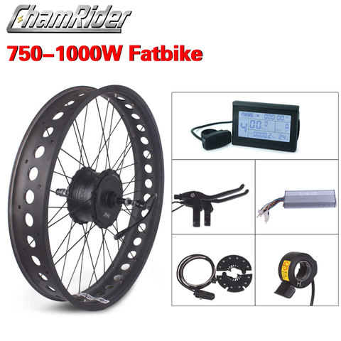 Fat Bike Electric Wheel 52V 1000W Snow Bike Kit 48V 750W Electric Bike Conversion kit 4.0 Wheel ebike kit MXUS XF15Fat Hub Motor ► Photo 1/6