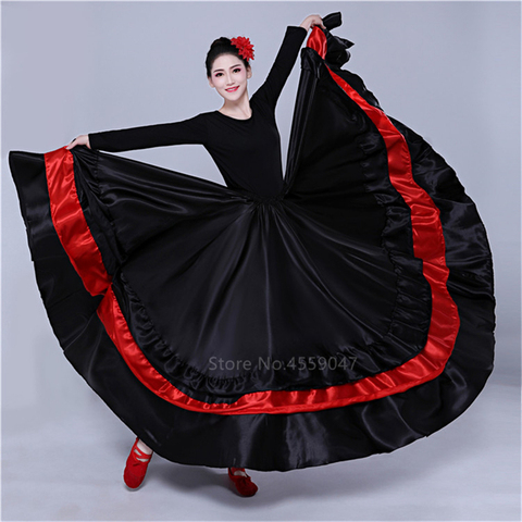 2022 Women Spanish Dance Costume Classic Gypsy Dance Costume Flamenco Dress Swing Skirts Bullfight Belly Performance 360/540/720 ► Photo 1/6