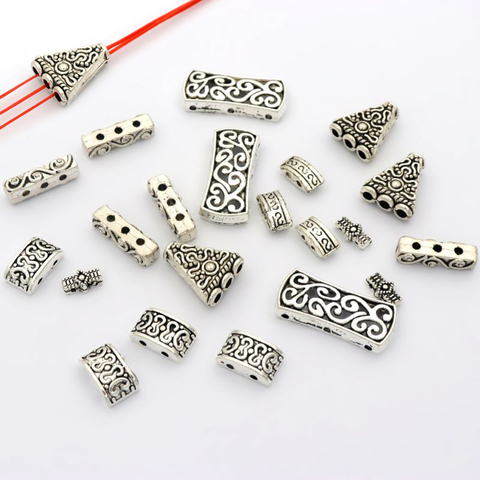 20pcs Tibetan Silver Gold 2 3 in 1  Holes Flower Spacer Loose Charm Metal Beads For Jewelry Making Diy Finding Accessories ► Photo 1/6