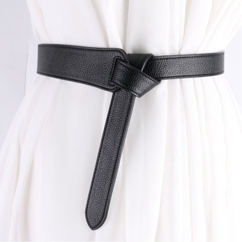 Fashion Female Belt for Women Red Bow Design Thin PU Leather Jeans Girdles Loop Strap Belts Bownot Brown Dress Coat Accessories ► Photo 1/6