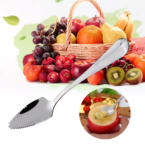Stainless Steel Grapefruit Apple Scraper Spoon Serrated Sawtooth Edge Fruit Puree Long Handle Baby Food Prepare Tool 3 ► Photo 1/5