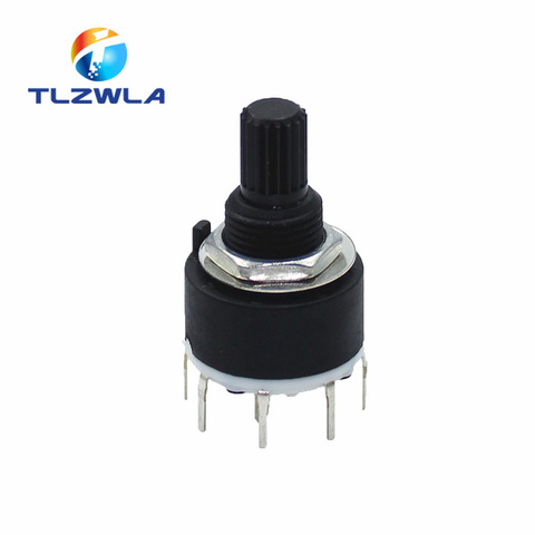 10PCS SR16 Plastic 16MM Rotary Band switch 2 Pole 3 4 position 1 Pole 5 6 8 Position Handle Length 15MM Axis band switch ► Photo 1/6