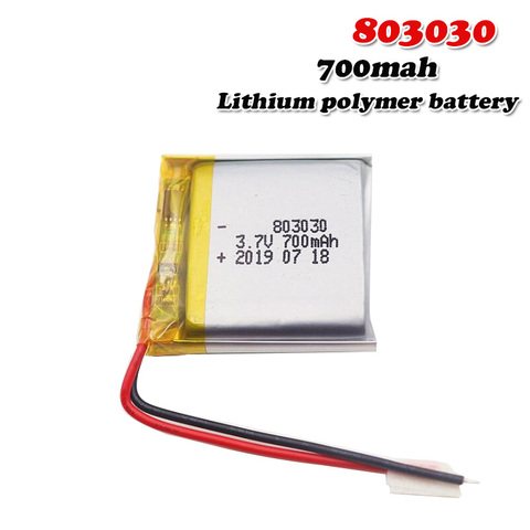 700mah 3.7V 803030 Lithium Polymer LiPo Rechargeable Battery For Smart Watch MP3 MP4 MP5 DIY Toy LED Light navigator Li-ion cell ► Photo 1/6