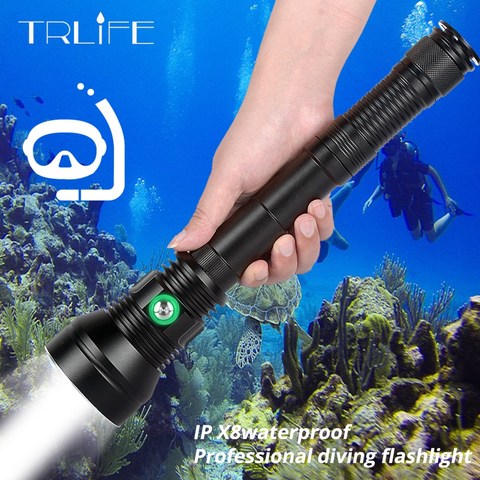 High Power XHP70.2 Professional  Powerful IP8 Diving Flashlight Underwater 200M Waterproof Scuba Dive Torch Light Lamp use 26650 ► Photo 1/6