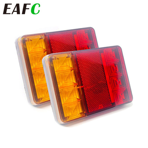 2Pcs Waterproof 8 Car LED Tail Light Rear Lamps Pair Boat Trailer 12V Rear Parts for Trailer Truck Car Lighting Waterproof IP65 ► Photo 1/6