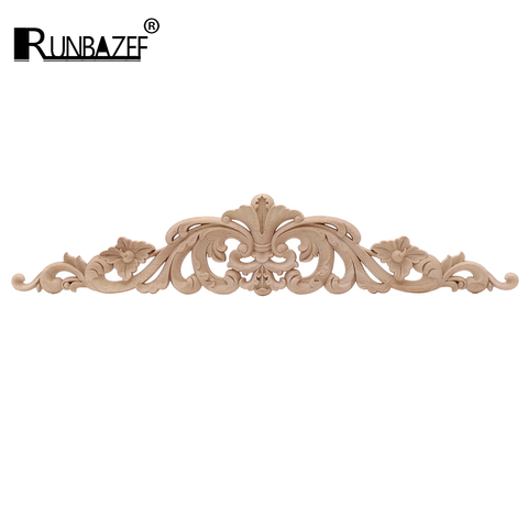 RUNBAZEF Vintage Wood Carvings Decals Long Corner Frames Doors Decorative Walls Decorations Wooden Statues Figurines Miniatures ► Photo 1/6