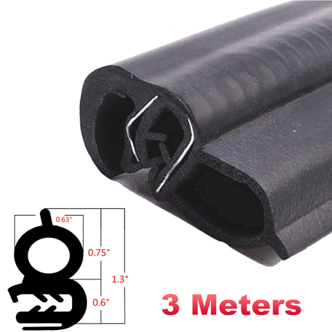 3m Rubber Car Door Seal Weatherstrip With EPDM steel belt Body Mounted Front Left or Right ► Photo 1/6