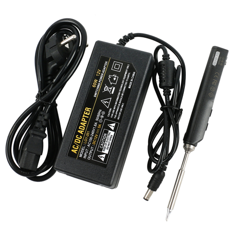 TS100 MINI Portable Programmable Digital LCD Display Electric Soldering Iron  + 12V 5A DC Power Adapter+ BC2 Soldering Iron Tip ► Photo 1/4