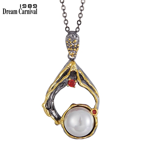 DreamCarnival1989 Big Exaggerated Pendant Necklace for Women Baroque Pearl Jewelry Wedding Party 2022 Special Hot Selling WP6690 ► Photo 1/6
