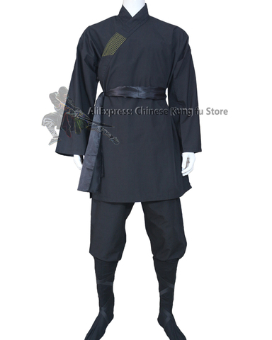 Black Cotton Shaolin Kung fu Suit Tai chi Uniform Martial arts Wing Chun Clothing ► Photo 1/5