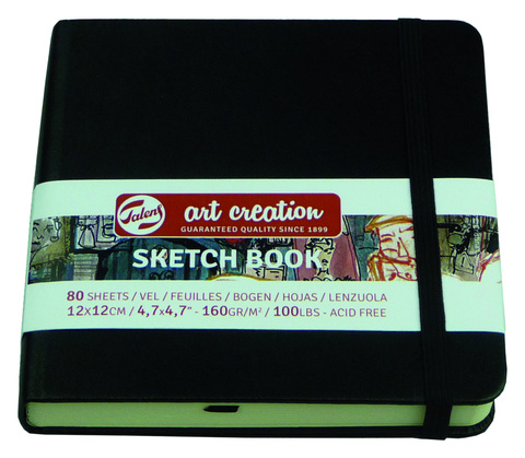 Sketchbook for mixed technician art creation 140g/sqm 12*12 cm 80L cover black solid ► Photo 1/1