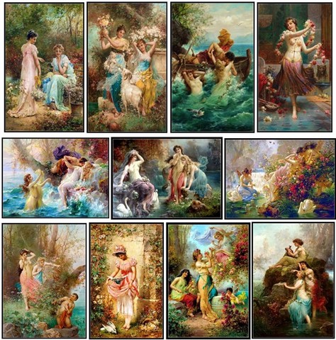 Embroidery Counted Cross Stitch Kits Needlework - Crafts 14 ct Medium Size DIY Arts Handmade Decor - Hans Zatzka Collection ► Photo 1/6