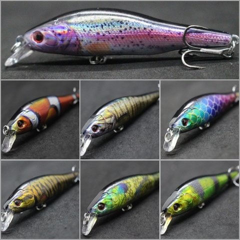 wLure 8.5cm 9.7g Lifelike Colors Jerkbait Floating Cutting Blade Treble Hook Slow Retrieve Twitch Bait Minnow Fishing Lure HM597 ► Photo 1/6