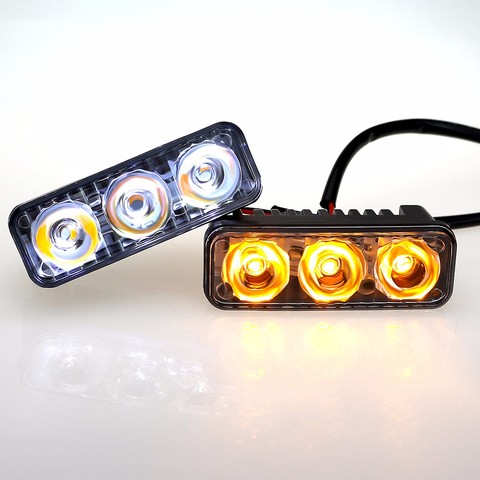 2 PCs a pair of daytime running lights (DRL) with turn signal 12V high quality ► Photo 1/4