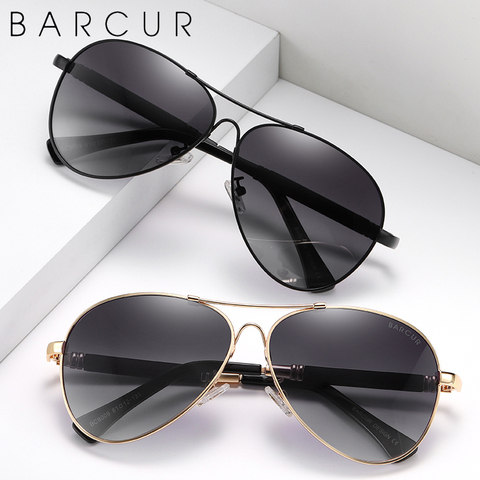 BARCUR Original Men Sunglasses Polarized Anti Blue Light Protect Men's Sun Glasses Women Pilot UV400 Eyewear ► Photo 1/6