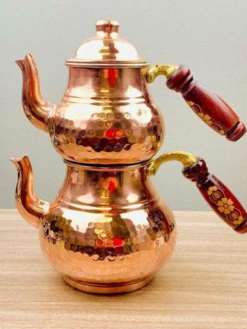 Turkish Copper Tea Pot Handmade set Hammered tea pot tea kettle traditional ► Photo 1/6