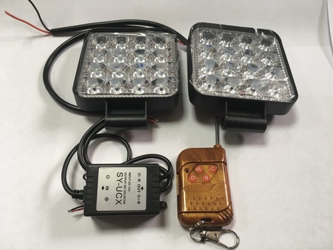 Flash lights FSO headlight led kit 2 PCs 48W + 1 PCs strobe controller with remote controller ► Photo 1/1