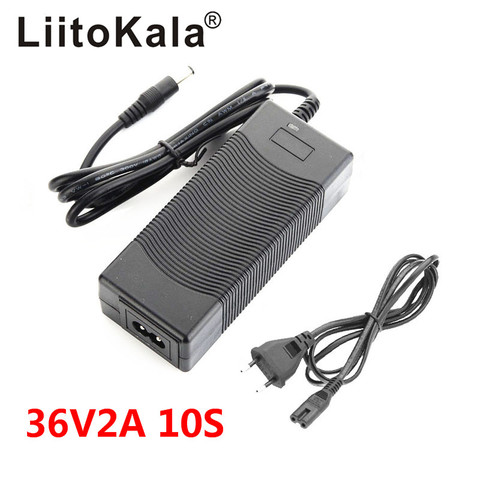 LiitoKala 36V 2A 18650 charger Output 42V 2A Charger Input Lithium Li-ion Li-poly Charger For 10Series 36V Electric Bike ► Photo 1/5
