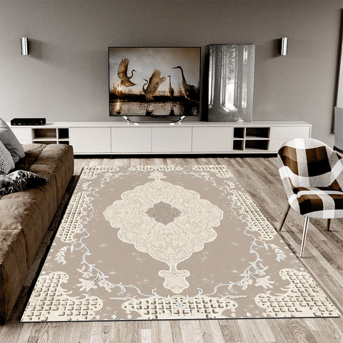 Traditional Patterned Rubber Carpet Cover Turkish Fabric Rug Protection Cover Room Decorative Bedroom Tapete Cubrir Sponged ► Photo 1/6