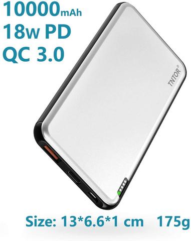 10000mAh Ultra Slim USB-C Powerbank  Deluxe Aluminium Case External Battery for iPhone iPad and Android power bank  Charger ► Photo 1/6
