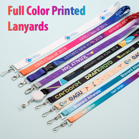 No MOQ Custom Printed Lanyards Full Color Custom Design Premium Quality Lanyards fully customized badge holder & PVC ID cards ► Photo 1/6