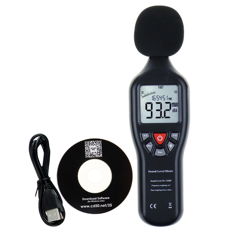 Professional Compact Sound Level Meter with Data Record Function 30dB-130dB High Accuracy Measuring with Backlit Display ► Photo 1/6
