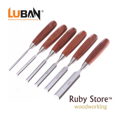 Chisel Set of 6pcs Qiangsheng Luban Woodworking Chisels in a Wooden Box + Bonus Linen - Fine Woodworking ► Photo 1/6