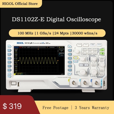 RIGOL DS1102Z-E 100MHz Digital Oscilloscope 2 Analog Channels ► Photo 1/6