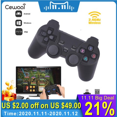 Buy Online Cewaal Hot 2 4g Wireless Gamepad Pc For Ps3 Tv Box Joystick 2 4g Joypad Game Controller Remote For Xiaomi Android Alitools