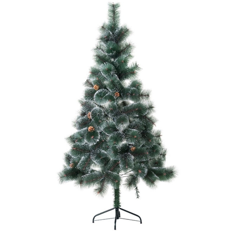 New Year's Artificial Christmas Tree Pine Fluffy  Fir Green With Cones And Snow On The Tips 60/90/20/150/180/210/240 cm Leska Herringbone Collapsible Fishing Line ► Photo 1/6