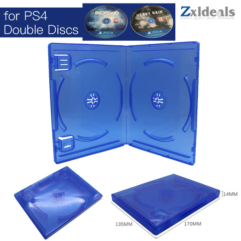 Replacement Case For PS4 Game Double Disc Spare Blue Game Blu-Ray Box 2 CD ► Photo 1/5