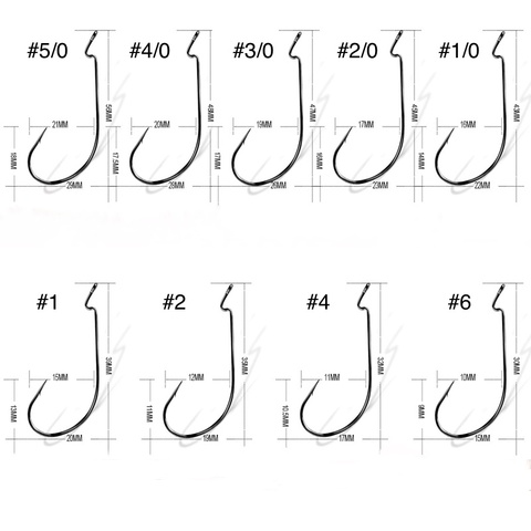 Offset hooks fising gear 10 pcs/set (fast delivery in Russia) offset hooks for bait silicone bait jig fishing tackle vibrotail ► Photo 1/1