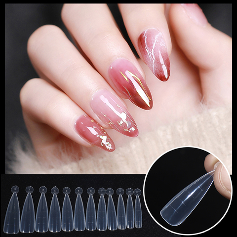 TP 120PCS Half Cover Dual System Nail Forms C Curve Nail Extension Tips UV Nail Acrylic Gel Extended False Tips Manicure Tools ► Photo 1/6