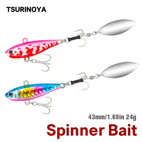 TSURINOYA 24g 360° Spinner Bait Long Casting Fishing Lure TA 43mm Metal VIB JIG Bait Saltwater Sinking Seabass Fishing Tackle ► Photo 1/6