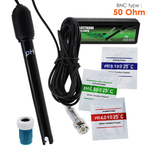 0-14 pH Electrode Probe BNC Connector Replacement Kit for Aquarium Hydroponics Plant Pool Spa 300cm Cable for PH Meter Monitor ► Photo 1/6