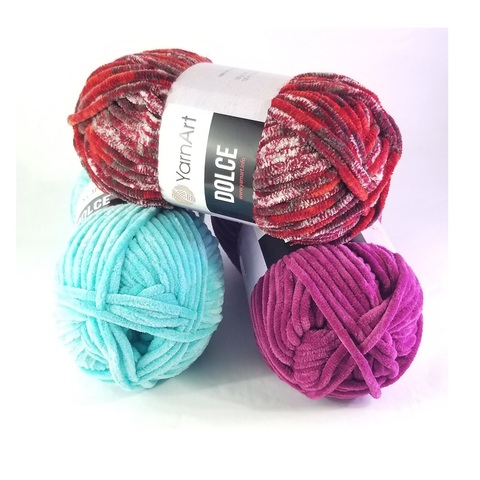 Yarnart Dolce Yarn Velvet %100 Micro Polyester 100gr-120m blankets, sweaters, toys, home decor pillows Crochet Knitting ► Photo 1/6