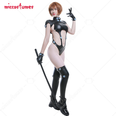  Anzu Yamasaki Shimohira Reika Women Cosplay Costume Xshotgun Sexy PU Leather Bodysuit Jumpsuit with Thigh High Stockings ► Photo 1/6