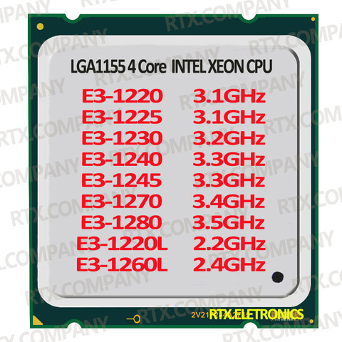 PC Computer Xeon Processor E3-1220 1225 1230 1240 1270 1280 E3-1260L 1245 1225 1220L CPU Server Processor 4 Code 8 Threads ► Photo 1/6