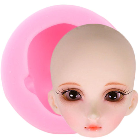3D Girl Face Silicone Molds Baby Face Mask Fondant Molds Cake Decorating Tools Soap Candy Polymer Clay Chocolate Gumpaste Moulds ► Photo 1/6