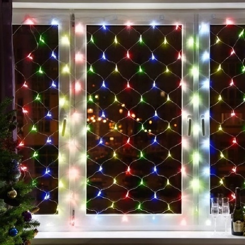 Garland mesh on the window multi 1.5x1.5 LED ► Photo 1/5
