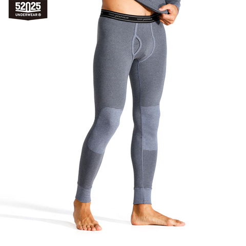 52025 Warm Men Thermal Leggings with Panels Cotton Fleece-lined Winter Thermal Pants Breathable Seamless Leggins Thermo Botttoms ► Photo 1/5