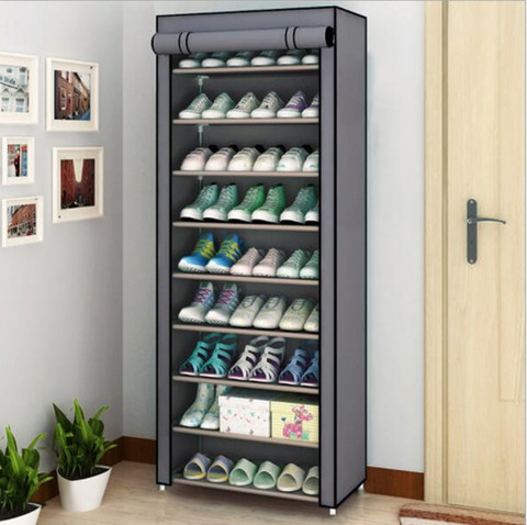 Shoe Rack with Fabric Cover 4 - 10 Heights Organizer Shelves Shoes Organizer Shelf ► Photo 1/3