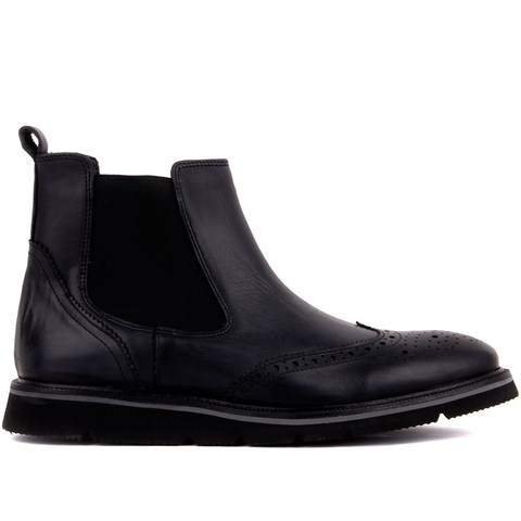 Sail-Lakers Black Leather Men Chelsea Boots ► Photo 1/4