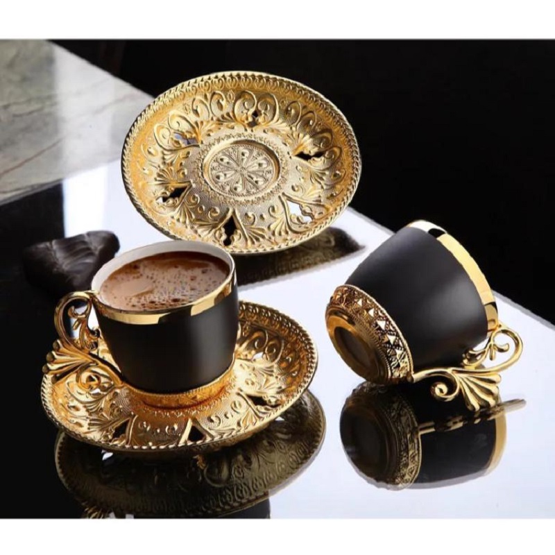 Turkish Coffee Set for 6 with Copper Coffee Pot and Mehmet  Efendi Turkish Coffee, Espresso Set of 6, Coffee Serving Set : Home &  Kitchen